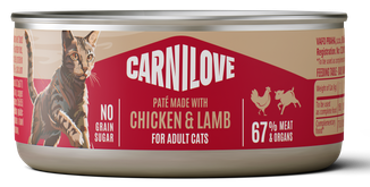 Carnilove® Paté Can Chicken & Lamb for Adult Cats 100gr